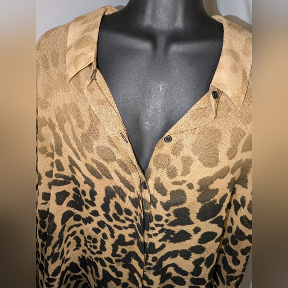 Lane Bryant Sheer Animal Print Blouse - Picture 5 of 7